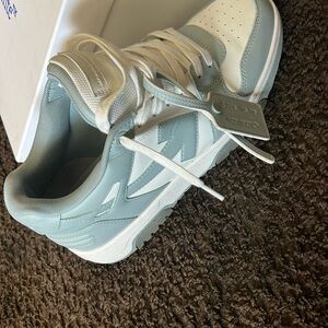 Women's White and Light Blue Sneakers